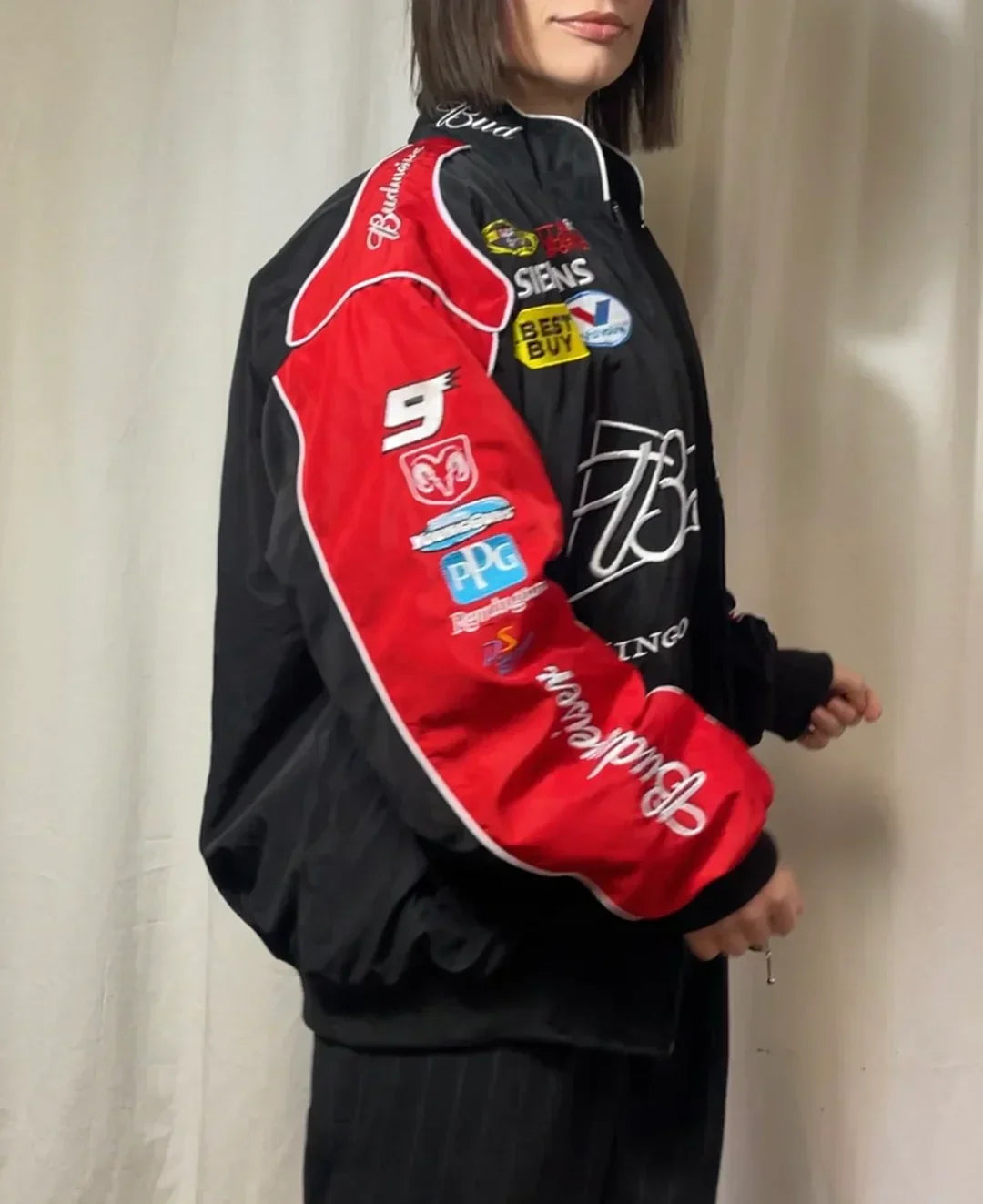 BUDWEISER VINTAGE RACING JACKET BLACK