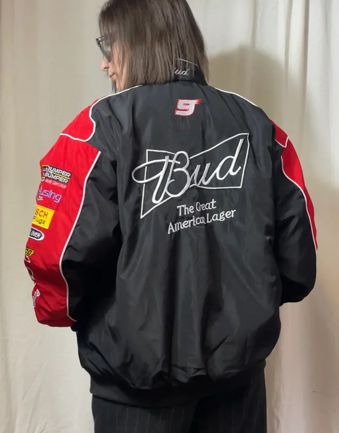 BUDWEISER VINTAGE RACING JACKET BLACK