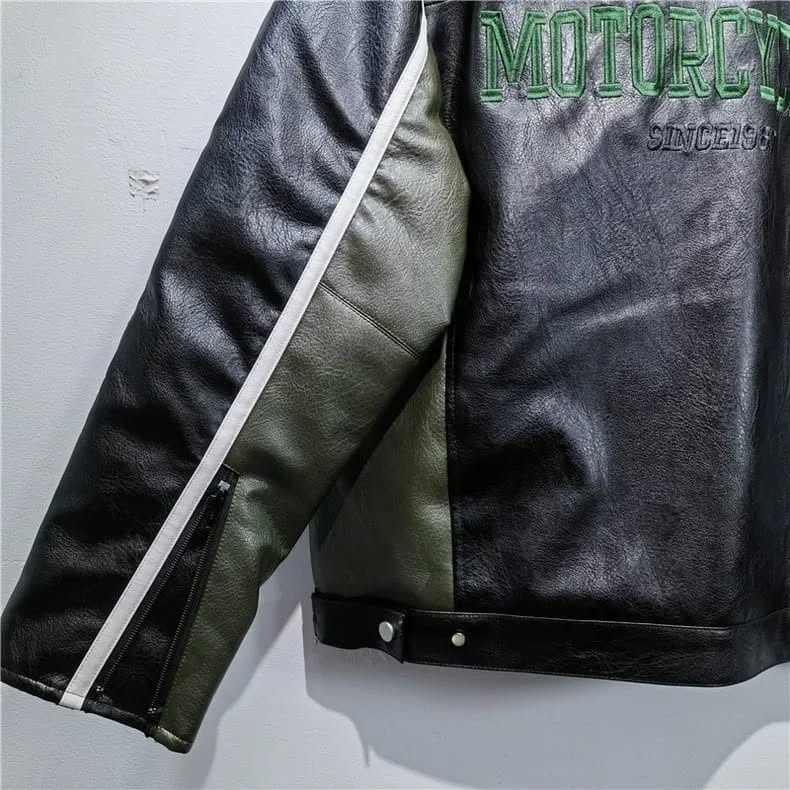 VINTAGE FERRARI F1 LEATHER JACKET DARK GREEN