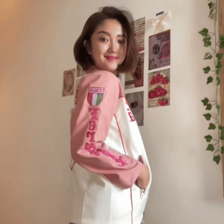 PINK FERRARI F1 LEATHER JACKET