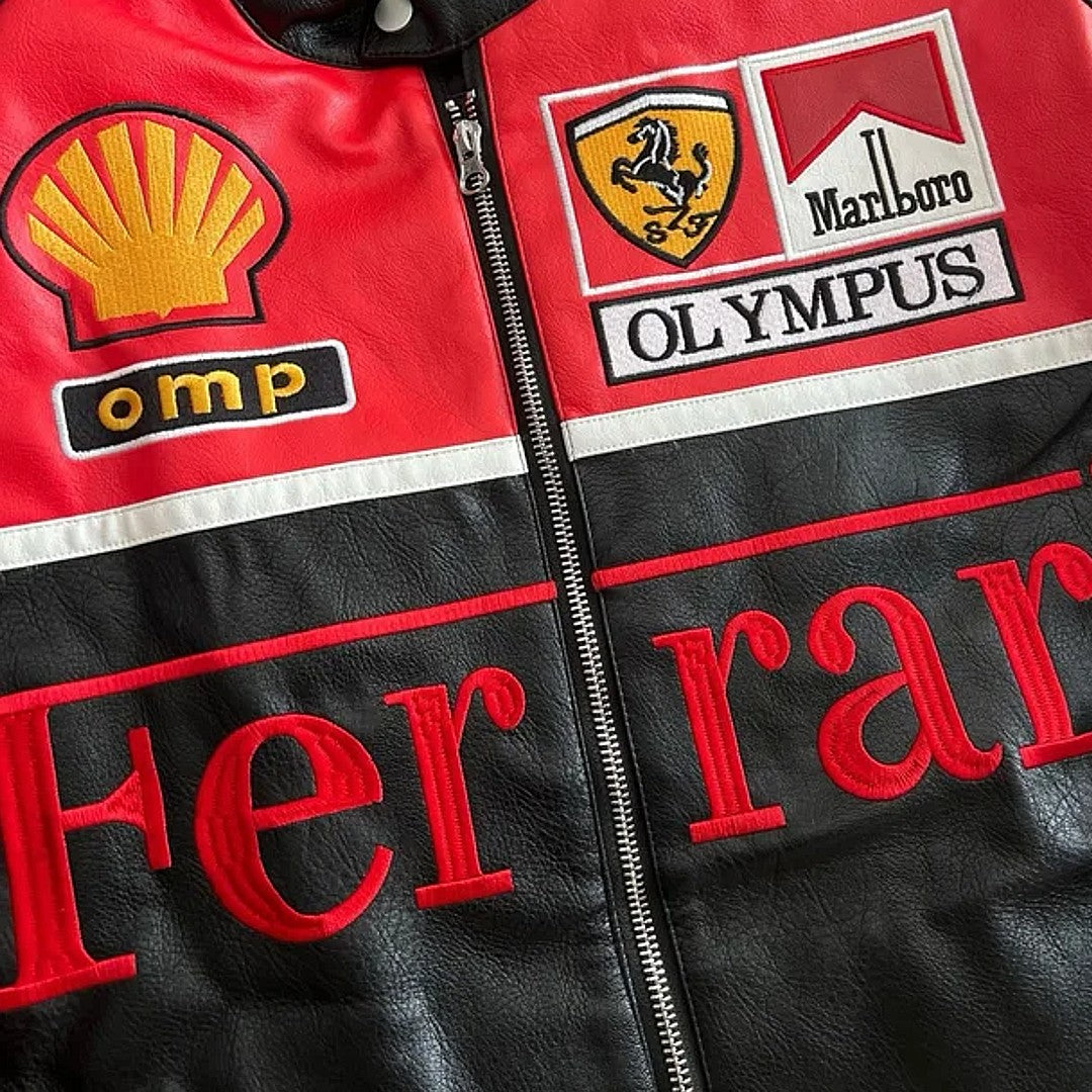 VINTAGE FERRARI F1 LEATHER JACKET